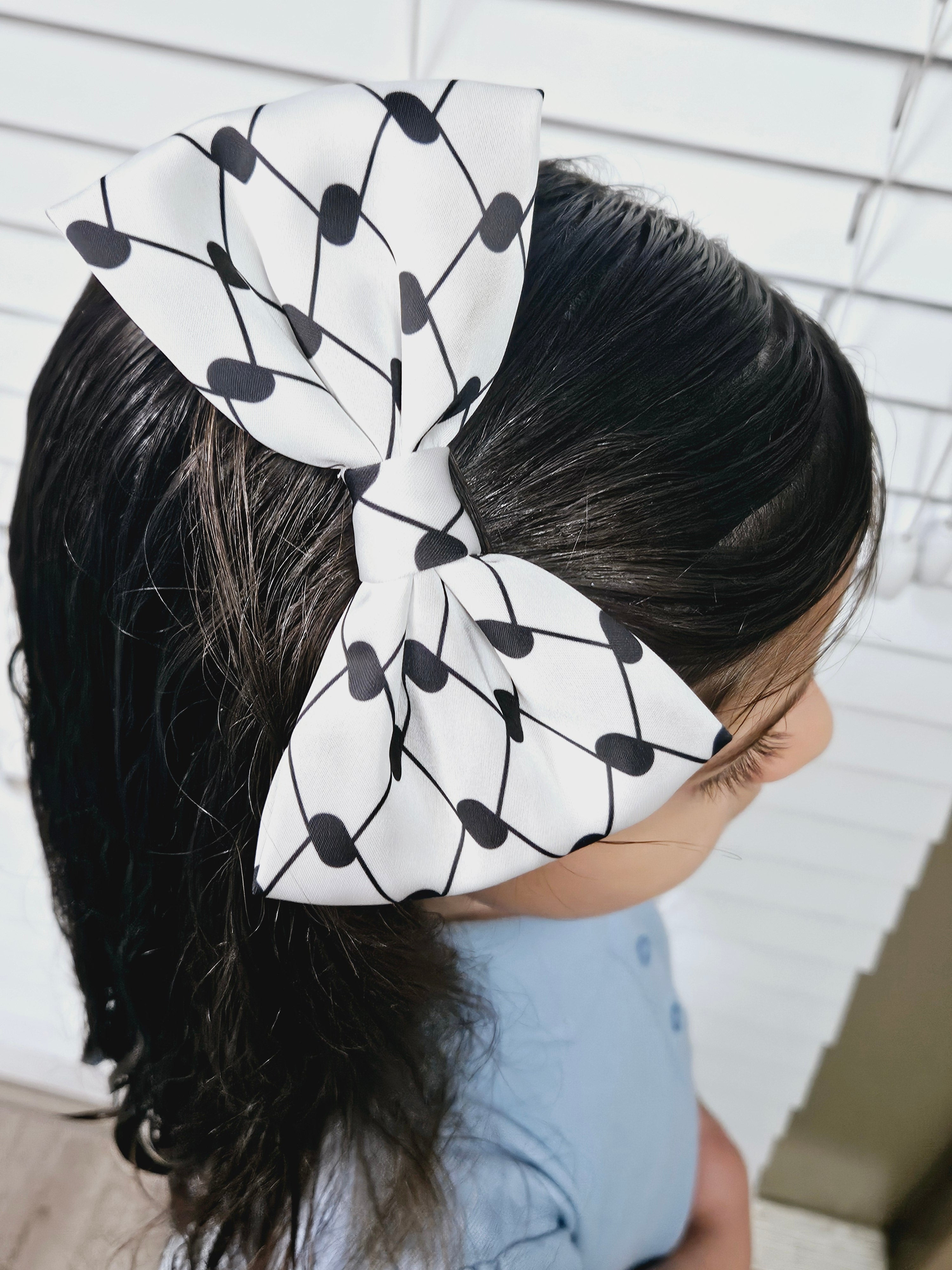 Keffiyeh Hatta Hair Accessories - Scrunchie Bow Headband Bonnet Long Bows - Habibi Heritage