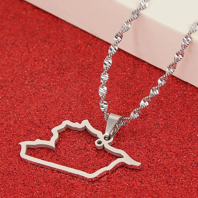 Syria Map Shape Necklace