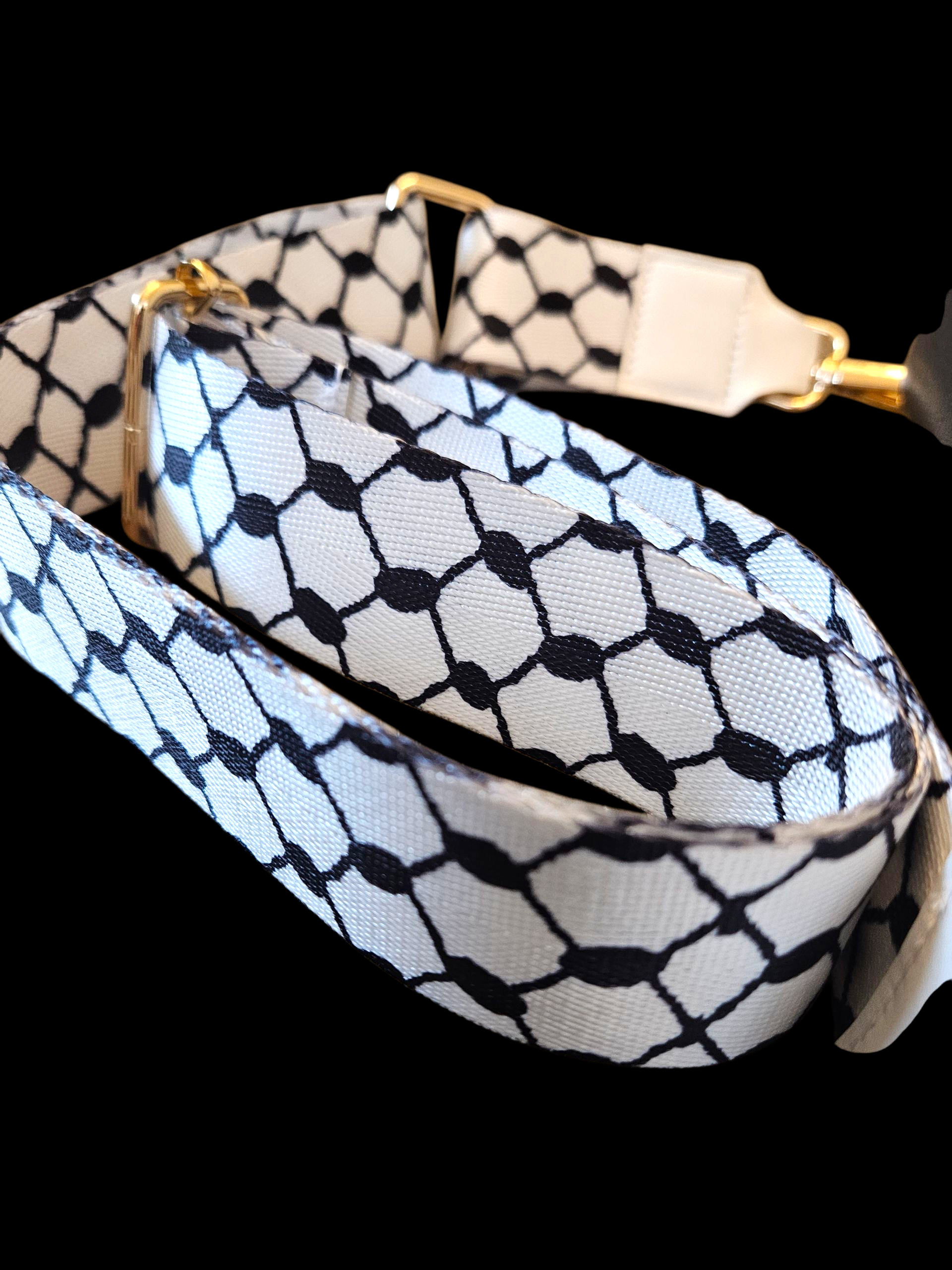 Keffiyeh Bag Strap - Palestinian Kuffiyeh Strap for Bag, Camera, Guitar, Purse - Adjustable Length Shoulder Strap