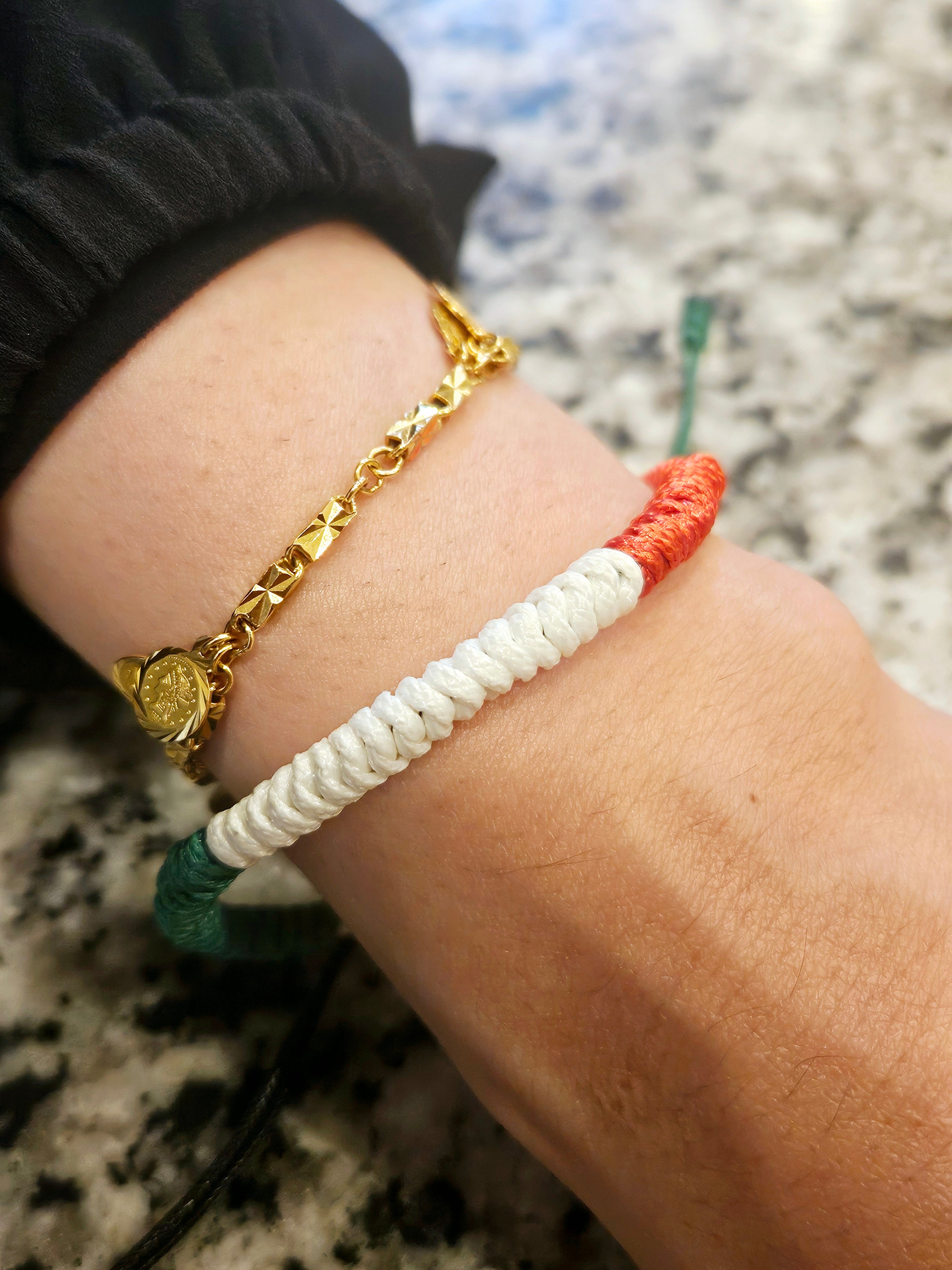 Braided Palestine Colors Adjustable Bracelet